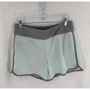 Hang Ten Light Green Zipper Pocket Gray Waistband Womens‎ Shorts Size M